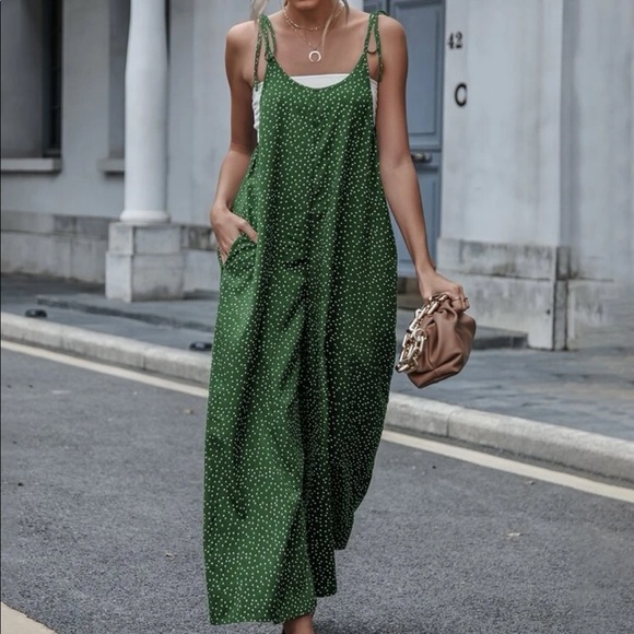 Boho polka dot knot cami jumpsuit - Picture 8 of 16